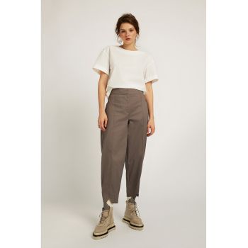 Pantaloni crop cu talie inalta Balon