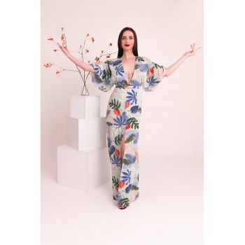 Rochie maxi cu model tropical