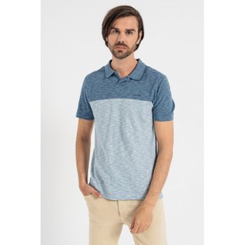 Tricou polo colorblock - din bumbac