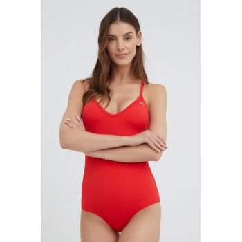 Puma costum de baie dintr-o bucată (3-pack) 935086 culoarea roșu, cupă ușor rigidizată 935086