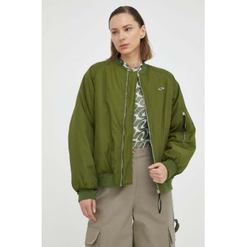 Résumé geaca bomber femei, culoarea verde, de iarna, oversize