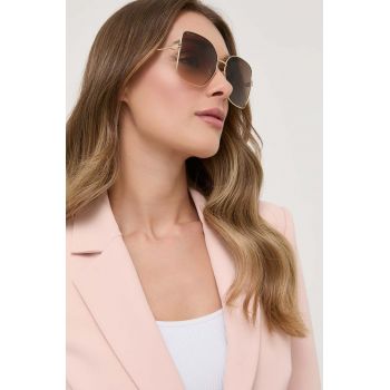 Gucci ochelari de soare femei, culoarea auriu