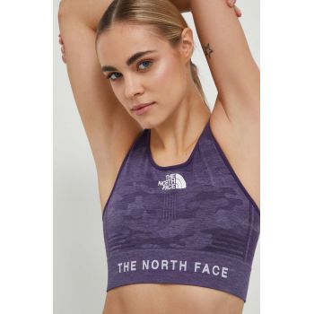 The North Face sutien sport Mountain Athletics culoarea violet, modelator