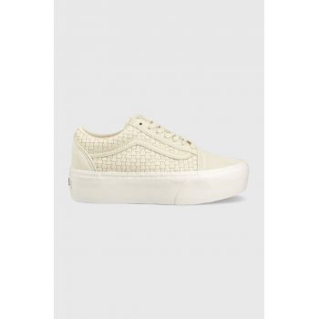 Vans tenisi Old Skool Stackform femei, culoarea bej, VN0A7Q5MIVR1