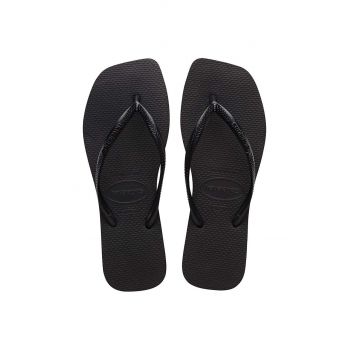 Havaianas slapi SQUARE femei, culoarea negru, cu toc plat, 4148301.0090 ieftini