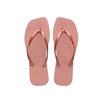 Havaianas slapi SQUARE femei, culoarea roz, cu toc plat, 4148301.3544