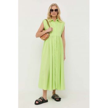 Liviana Conti rochie culoarea verde, maxi, evazati