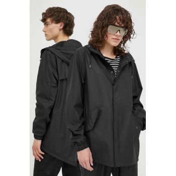 Rains geacă de ploaie 18010 Fishtail Jacket culoarea negru, de tranziție 18010.01-01Black de firma originala