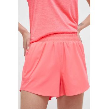 Under Armour pantaloni scurți de antrenament Flex culoarea roz, neted, high waist