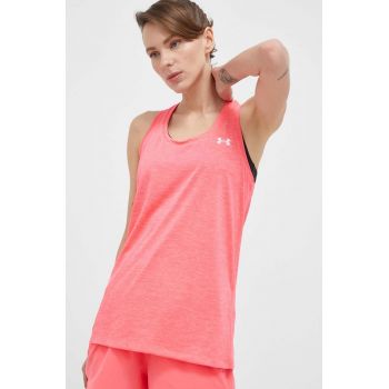 Under Armour top de antrenament Tech Twist culoarea roz