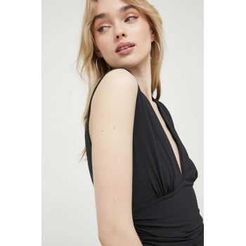 Abercrombie & Fitch top femei, culoarea negru