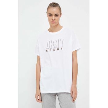 Dkny tricou din bumbac culoarea alb