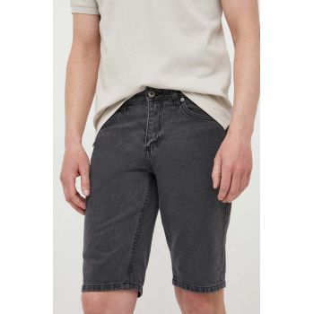 Lindbergh pantaloni scurti jeans barbati, culoarea gri