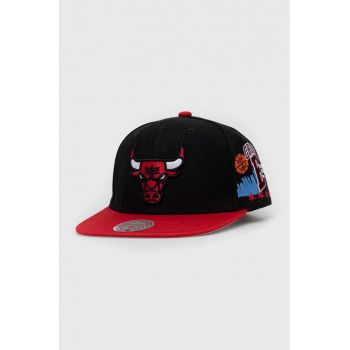 Mitchell&Ness sapca Chicago Bulls culoarea negru, cu imprimeu