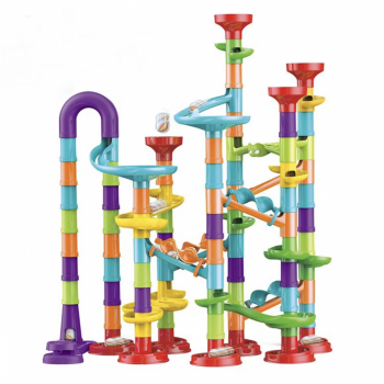 Joc STEM labirint Circuit cu bile Marble Run, 113 piese