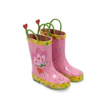 Melissa & Doug - Cizme de ploaie pentru copii Bella Butterfly, marime 29-31