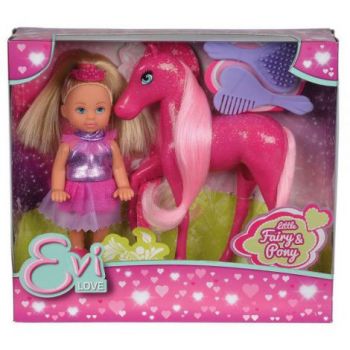 Papusa Simba Evi Love Fairy 12 cm cu ponei Pony si accesorii de firma originala