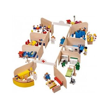 Set de joaca din lemn Spital cu accesorii
