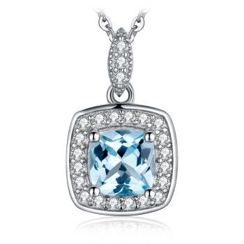 Colier de argint Amazing Square Topaz