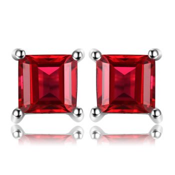 Cercei din argint Little Ruby Square de firma originali