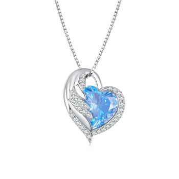 Colier reglabil din argint Blue Heart Wing de firma original