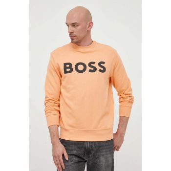 BOSS hanorac de bumbac ORANGE bărbați, culoarea portocaliu, cu imprimeu 50487133