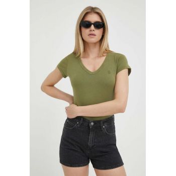 G-Star Raw tricou din bumbac femei, culoarea verde