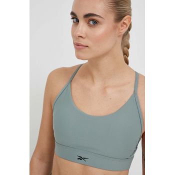 Reebok sutien sport Lux culoarea verde, neted