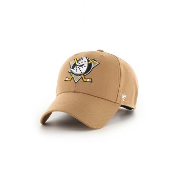 47brand șapcă din amestec de lână NHL Anaheim Ducks culoarea bej, cu imprimeu H-MVPSP25WBP-QLB de firma originala