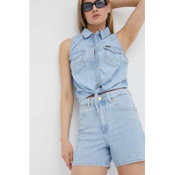 Wrangler pantaloni scurti jeans femei, neted, high waist