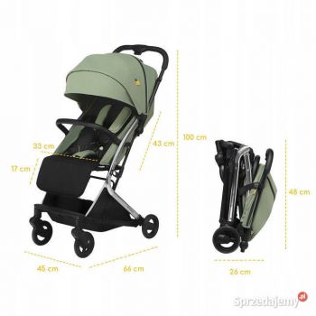 Carucior sport pliabil Skiddou ultracompact pentru calatorii Mikkeli Wild climber Verde