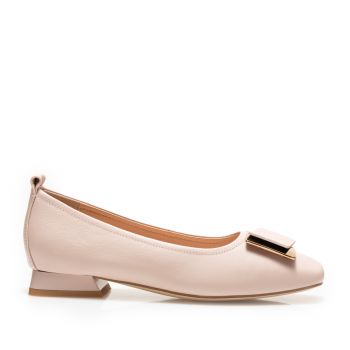 Pantofi eleganți damă din piele naturală - 5599 Nude Box