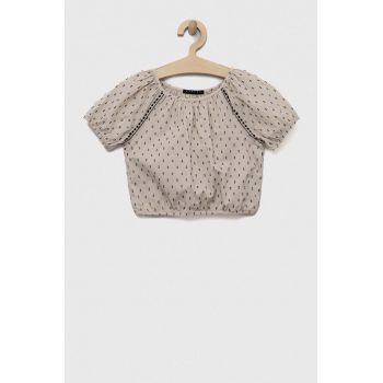 Sisley bluza de bumbac pentru copii culoarea bej