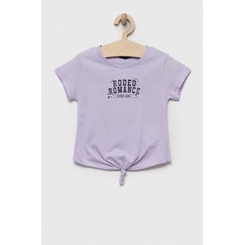 Sisley tricou de bumbac pentru copii culoarea violet