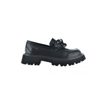 Pantofi loafer din piele ecologica cu detaliu cu lant