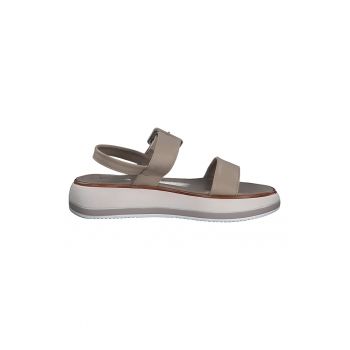 Sandale slingback uni de piele