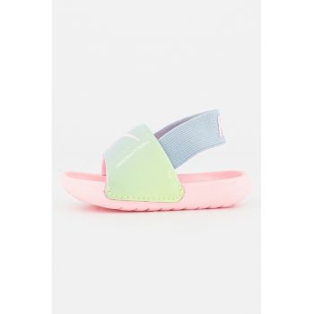 Papuci slingback cu aspect colorblock