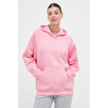 adidas bluza femei, culoarea roz, cu glugă, neted