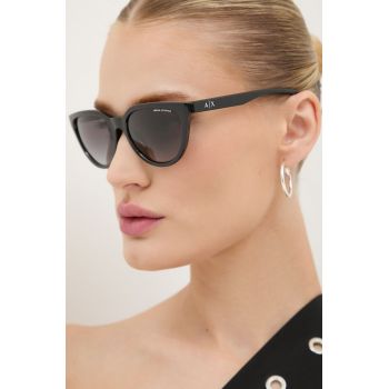 Armani Exchange ochelari de soare femei, culoarea negru