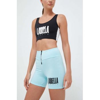 LaBellaMafia pantaloni scurți de antrenament Acqua cu imprimeu, high waist