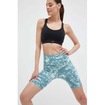 Puma pantaloni scurti femei, culoarea turcoaz, modelator, high waist