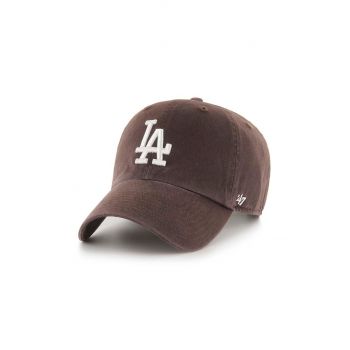 47brand șapcă de baseball din bumbac MLB Los Angeles Dodgers culoarea maro, cu imprimeu B-NLRGW12GWS-BWA de firma originala