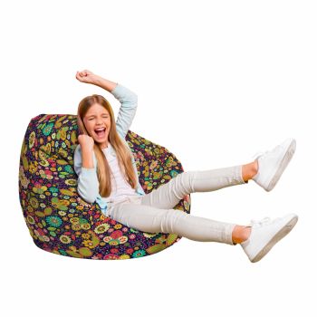 Fotoliu Puf Bean Bag tip Para L flowers hippie