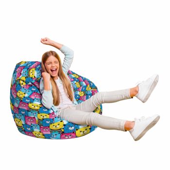 Fotoliu Puf Bean Bag tip Para L smiley cats