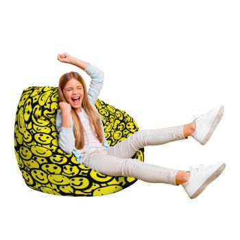 Fotoliu Puf Bean Bag tip Para L smiley galben