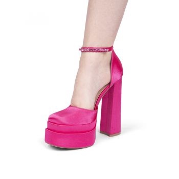 Pantofi cu platforma si toc inalt Fucsia Anastasia Marimea 40