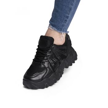 Sneakers dama din piele ecologica Negri Larisa Marimea 39