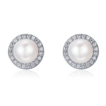 Cercei din argint Big Glamour Pearls de firma originali