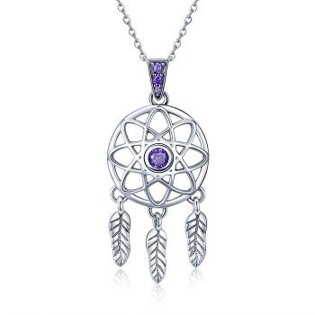 Colier din argint 925 Dream Catcher purple