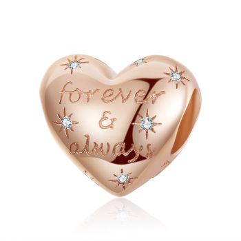 Talisman din argint Forever & Always Rose Gold